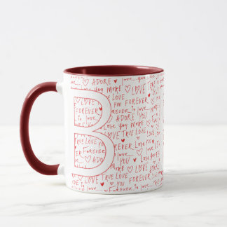 I Love B You — Personalised Initial “B” Romantic D Mug