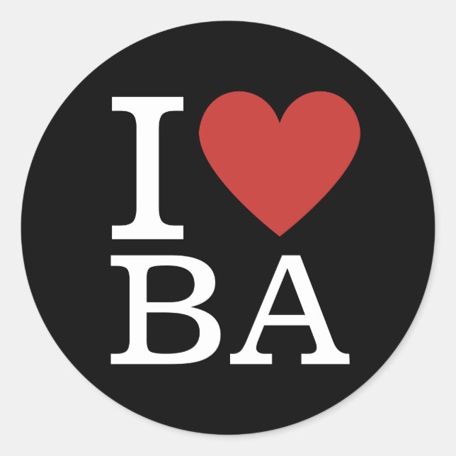 I ❤️ Love BA Business Analytics Staff CUSTOM Classic Round Sticker (Front)