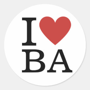 I ❤️ Love BA Business Analytics Staff CUSTOM Classic Round Sticker