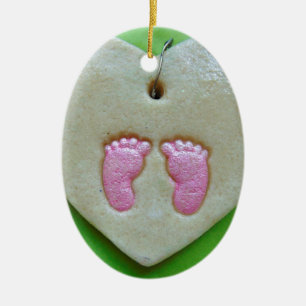 I love baby feet ceramic tree decoration