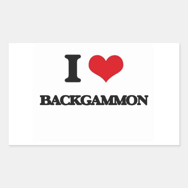 I Love Backgammon Rectangular Sticker (Front)