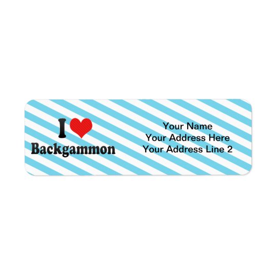 I Love Backgammon Return Address Label