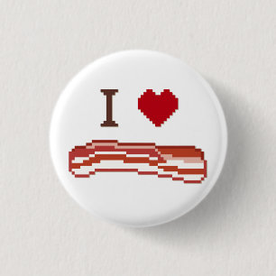 I Love Bacon 3 Cm Round Badge