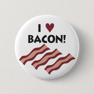 I Love Bacon 6 Cm Round Badge