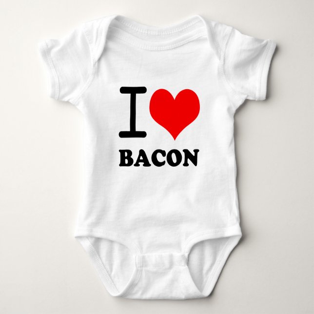 I love bacon baby bodysuit (Front)
