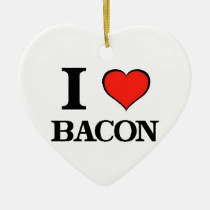 I Love Bacon Ceramic Tree Decoration