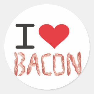 I Love Bacon Classic Round Sticker