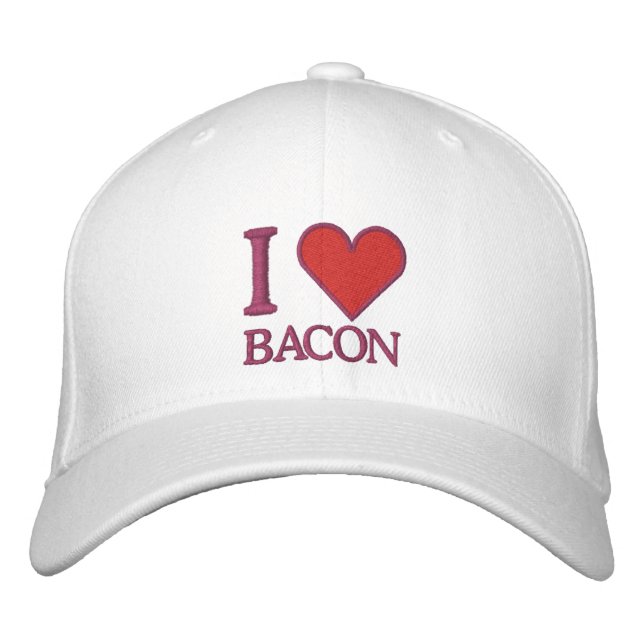 I LOVE BACON EMBROIDERED HAT (Front)