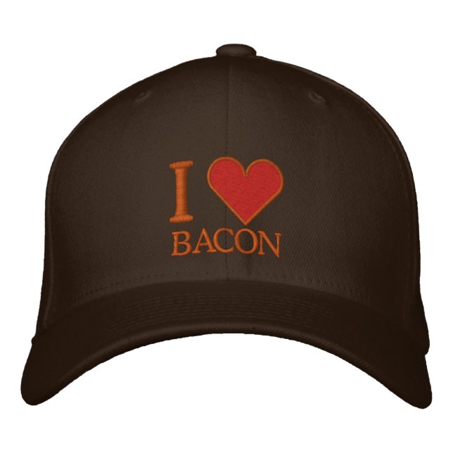 I LOVE BACON EMBROIDERED HAT (Front)
