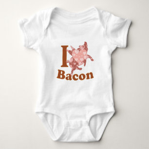 I LOVE BACON flying pig Baby Bodysuit