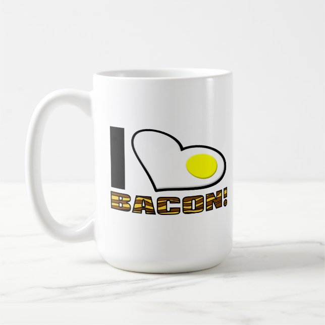I Love Bacon Funny Mug (Left)