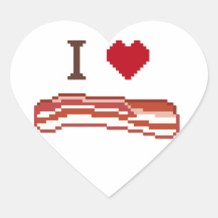 I Love Bacon Heart Sticker