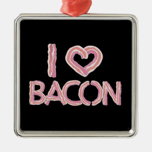 I Love Bacon Metal Tree Decoration