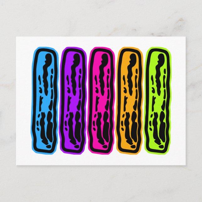 I Love Bacon Neon Bacon Strips Postcard (Front)