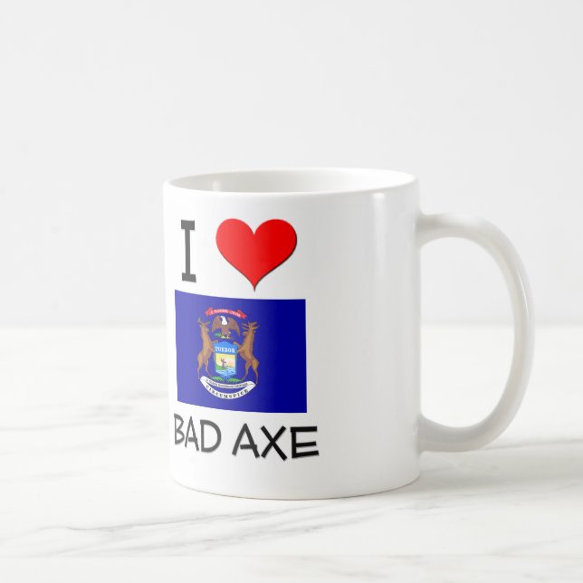I Love Bad Axe Michigan Coffee Mug (Right)