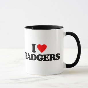 I LOVE BADGERS MUG