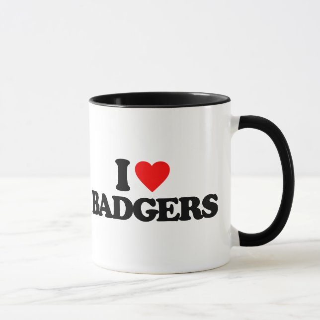 I LOVE BADGERS MUG (Right)