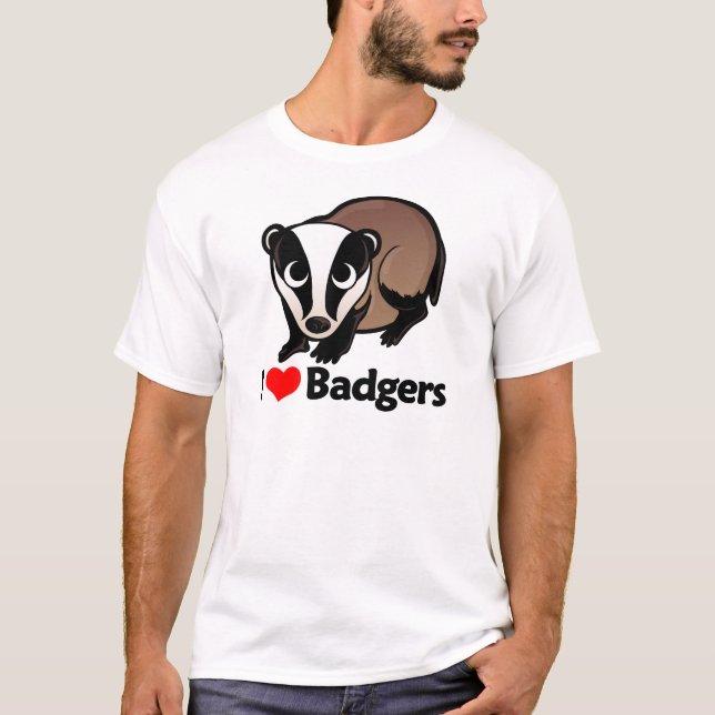 I Love Badgers T-Shirt (Front)