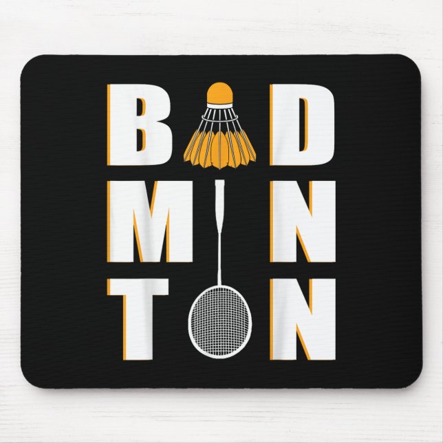 I Love Badminton - Badminton  Mouse Mat (Front)