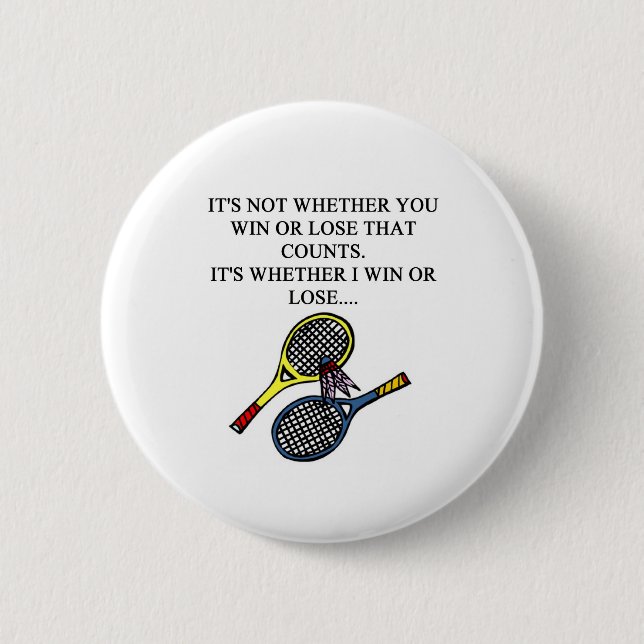 i love badminton design 6 cm round badge (Front)