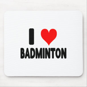 I Love Badminton - Heart Badminton Player Court Ga Mouse Mat