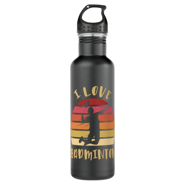 I Love Badminton Jump Smash 710 Ml Water Bottle (Front)