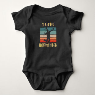 I Love Badminton Jump Smash Baby Bodysuit