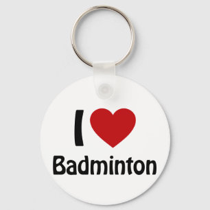 I love Badminton Key Ring