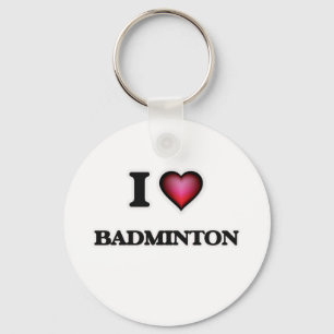 I Love Badminton Key Ring
