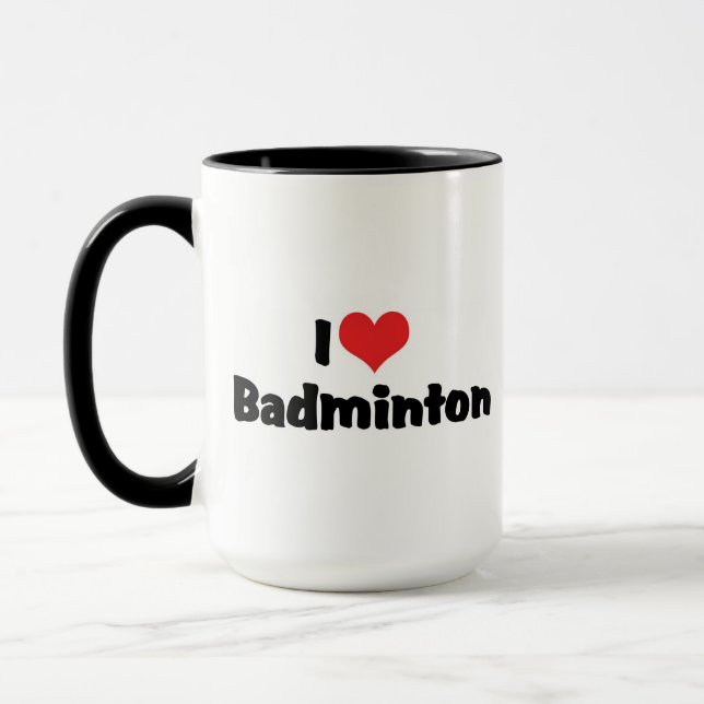 I Love Badminton Mug (Left)