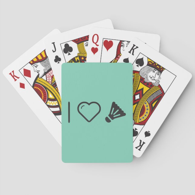 I Love badminton Playing Cards (Back)
