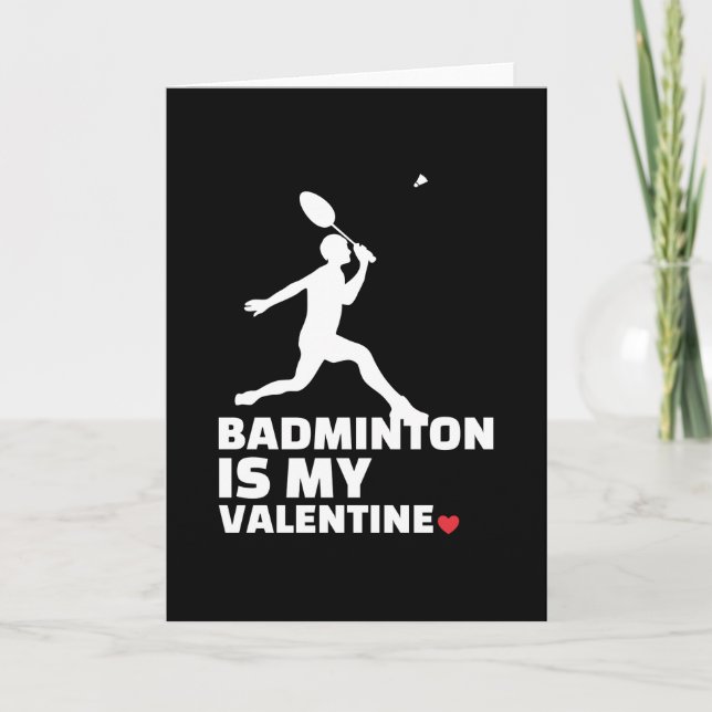  I love badminton Stylish badminton silhouette Card (Front)