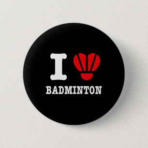 I Love Badminton Tee – Funny Shuttle Heart Parody 6 Cm Round Badge