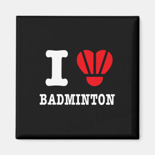 I Love Badminton Tee – Funny Shuttle Heart Parody Magnet