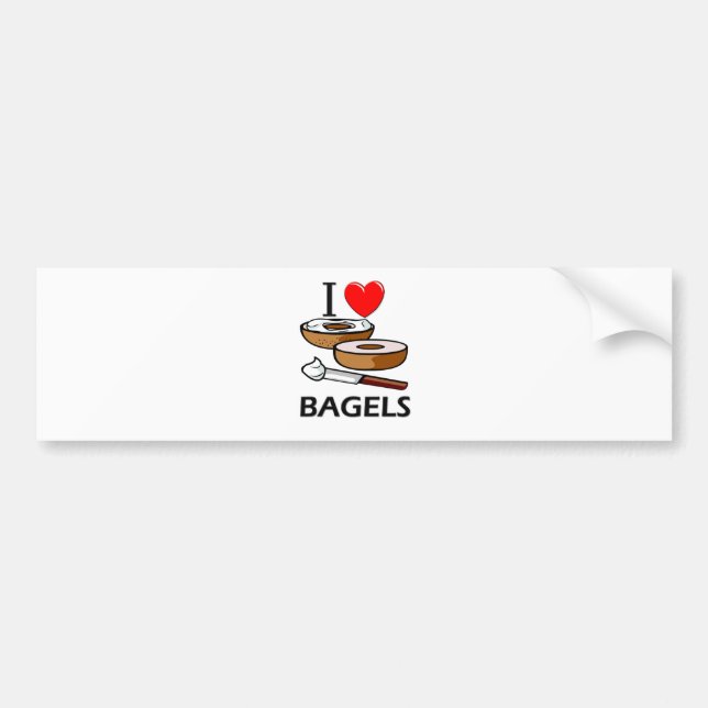I Love Bagels Bumper Sticker (Front)