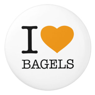 I LOVE BAGELS CERAMIC KNOB