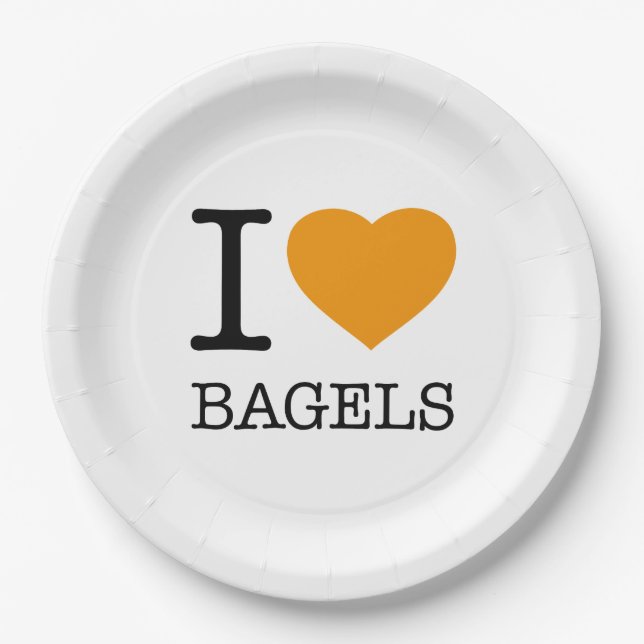 I LOVE BAGELS PAPER PLATE (Front)