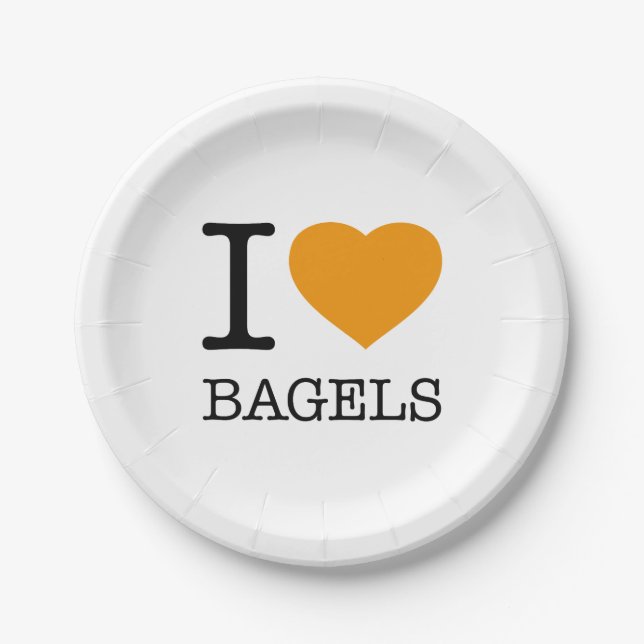 I LOVE BAGELS PAPER PLATE (Front)