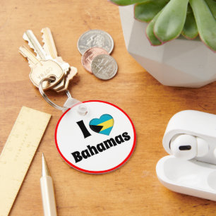 I love Bahamas & Bahamas Heart - travel / sports Key Ring