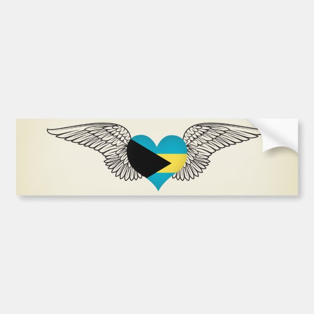 I Love Bahamas -wings Bumper Sticker (Front)