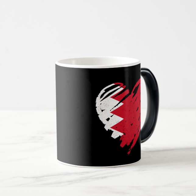 I Love Bahrain - Bahraini Flag Hear Magic Mug (Front Right)