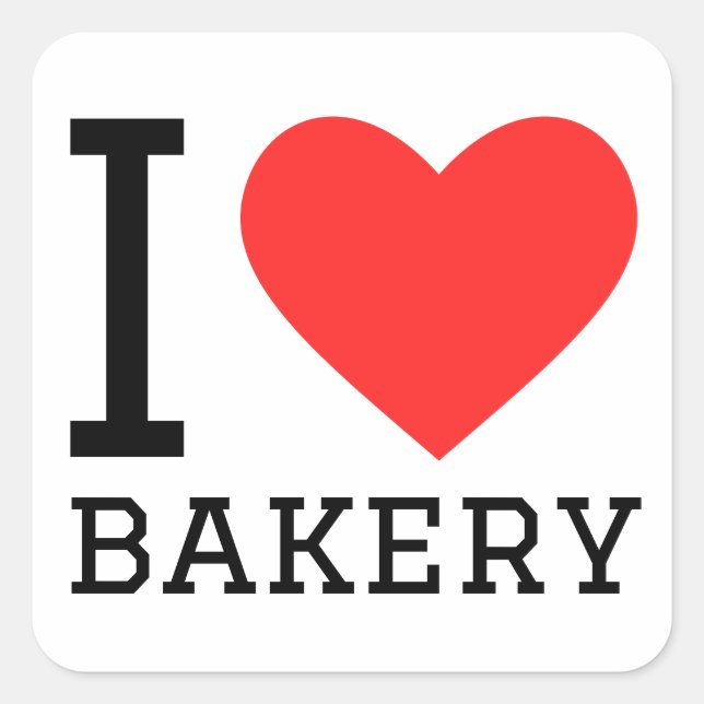 I love bakery square sticker (Front)