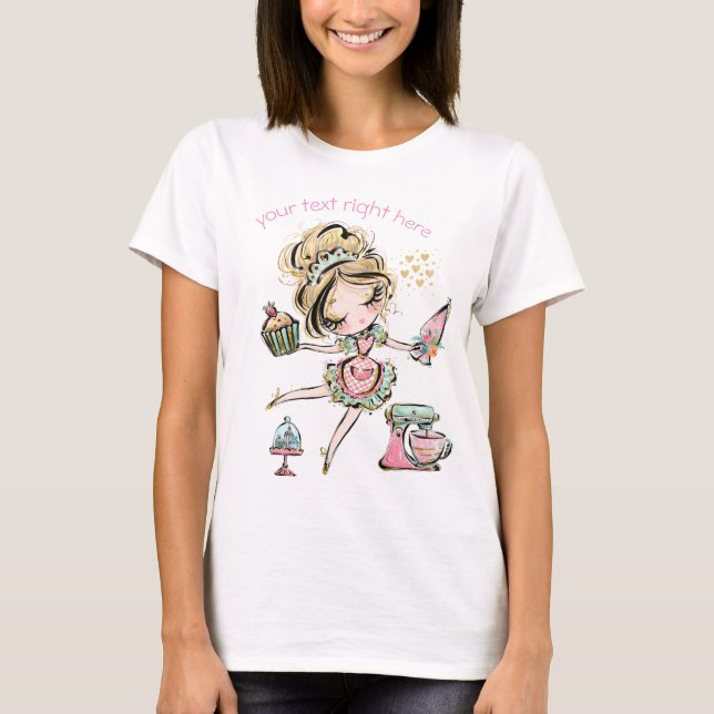 I Love baking, cupcake lover, T-Shirt (Front)