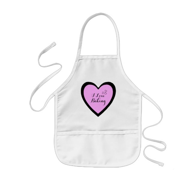 I Love Baking Pink Triple Heart Apron (Front)