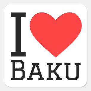 I love baku square sticker
