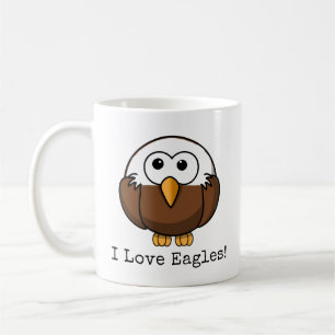 I LOVE BALD EAGLES CARTOON COFFEE MUG