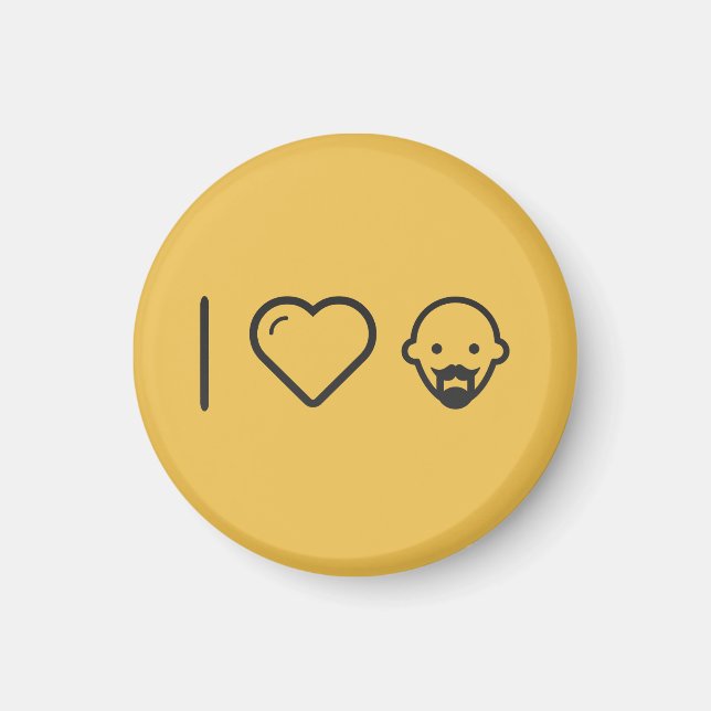 I Love Bald Men Magnet (Front)