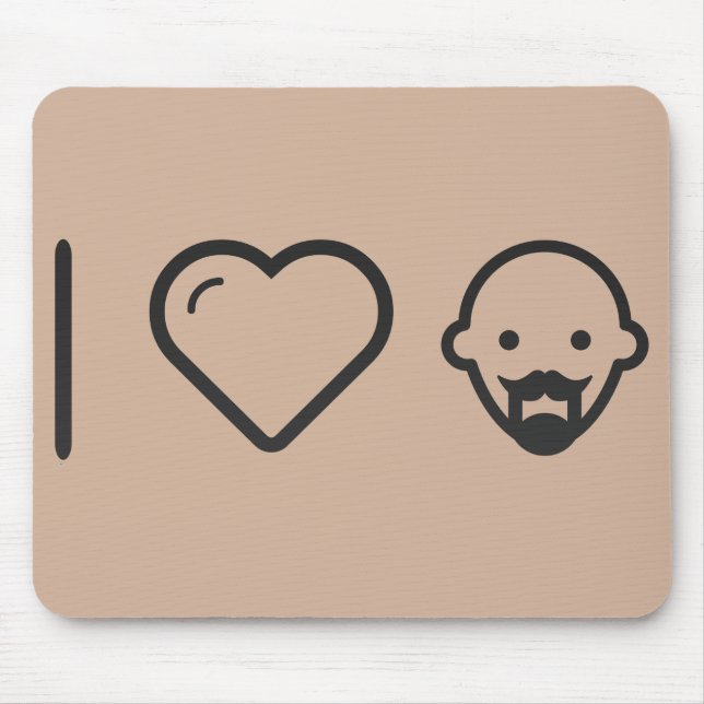 I Love Bald Men Mouse Mat (Front)