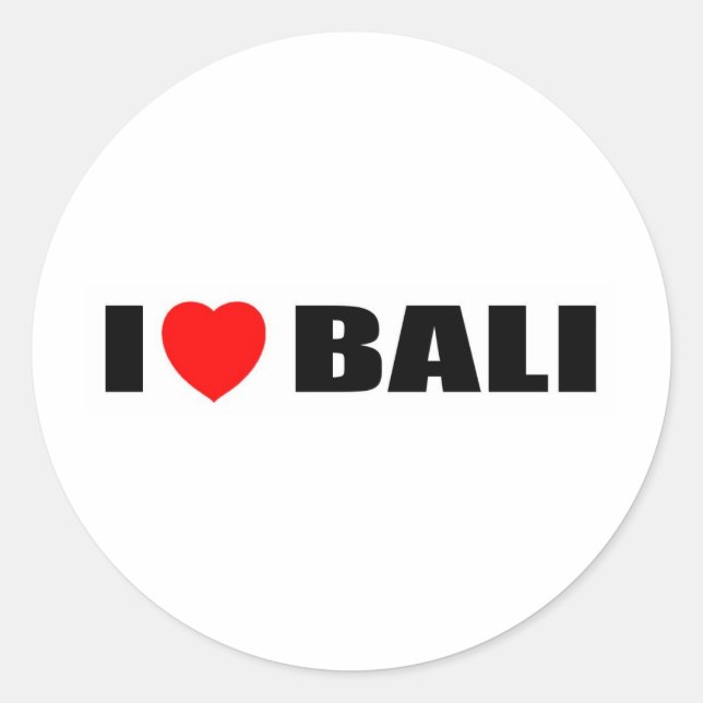 I Love Bali, Indonesia Classic Round Sticker (Front)