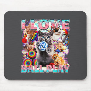 I Love Ball Play Cute Cats Roll Of Wool Kitty For Mouse Mat